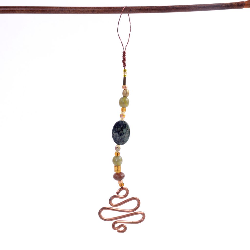 Beaded Copper Goddess Bauble Hanging