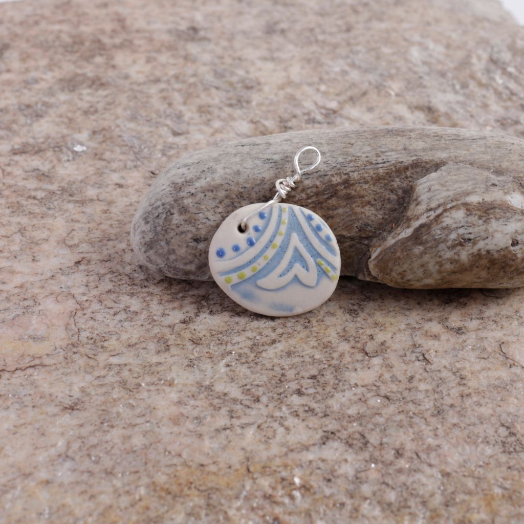 Blue Swirl Porcelain Charm