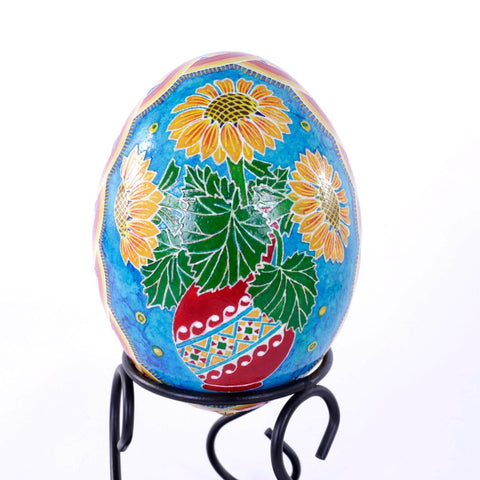 Pysanky Sunflower Rhea Egg (with stand)