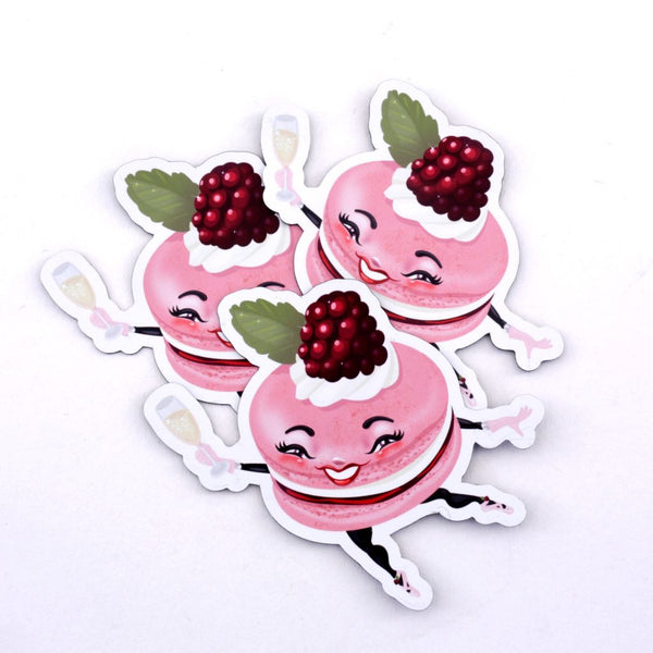 Raspberry Macaron Diecut Magnet
