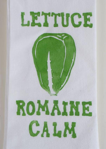 Lettuce Hand Printed Dishtowel