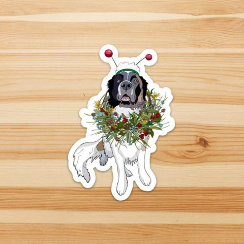 Puppy Wreath Sticker