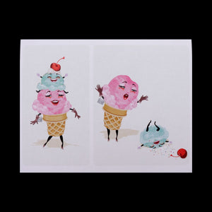 Ice Cream Tragedy - Blank Greeting Card