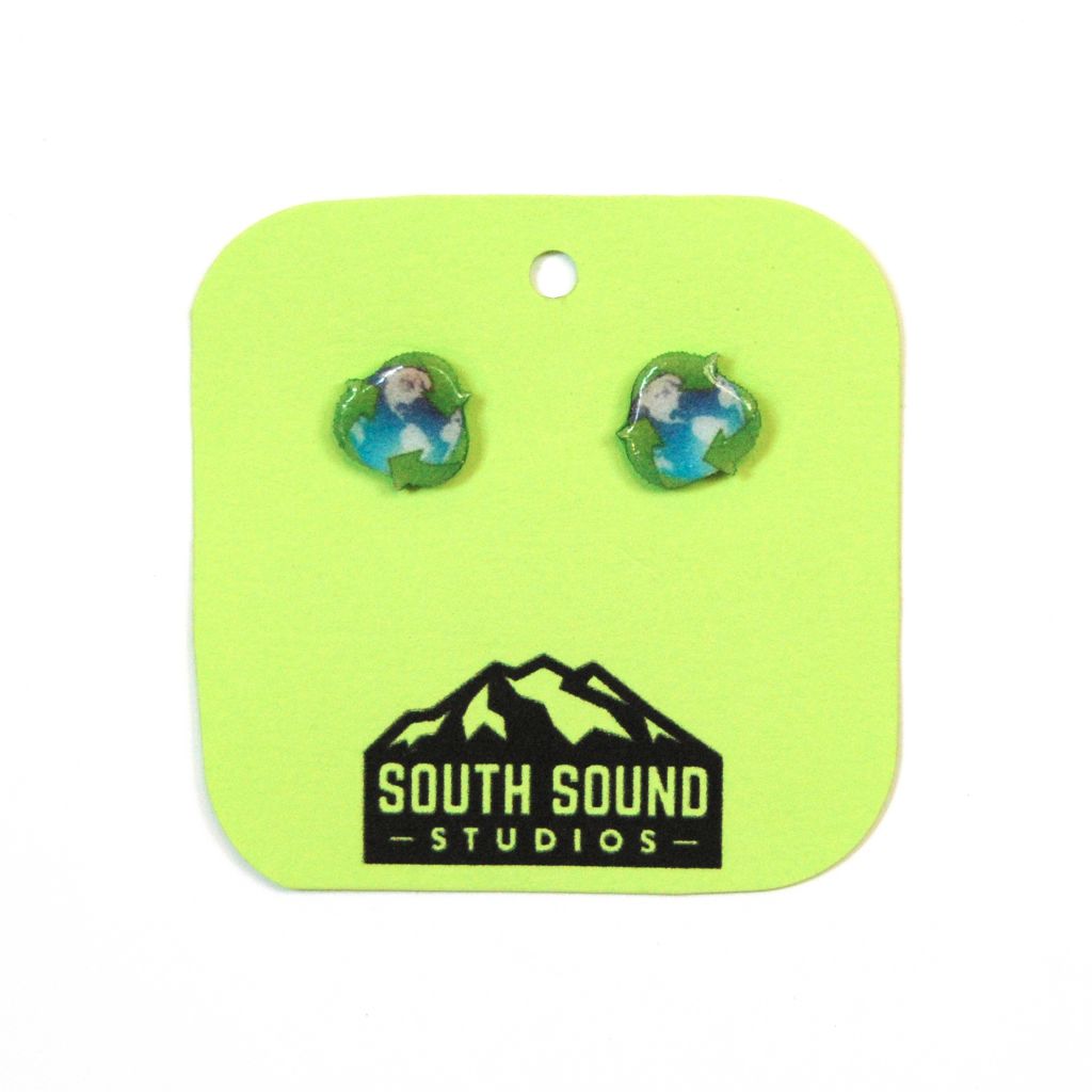 Recycle Earth Stud Earrings