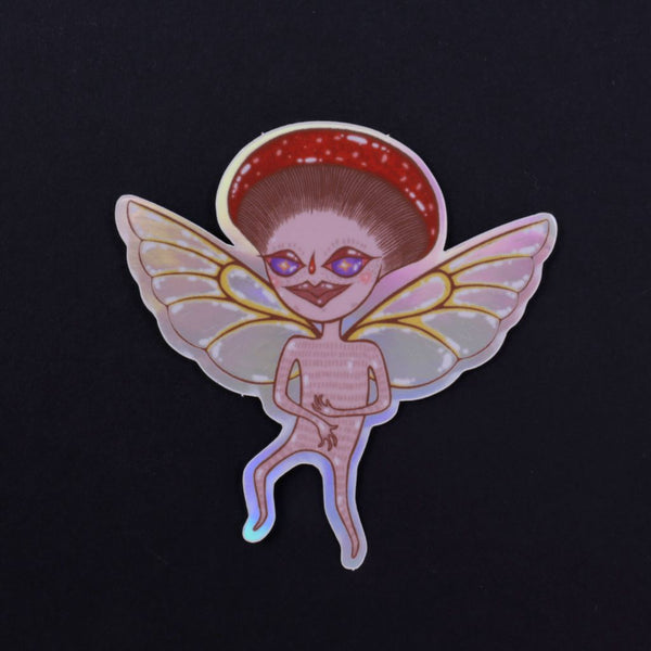 Mushroom Fairy - Holographic Vinyl Sticker
