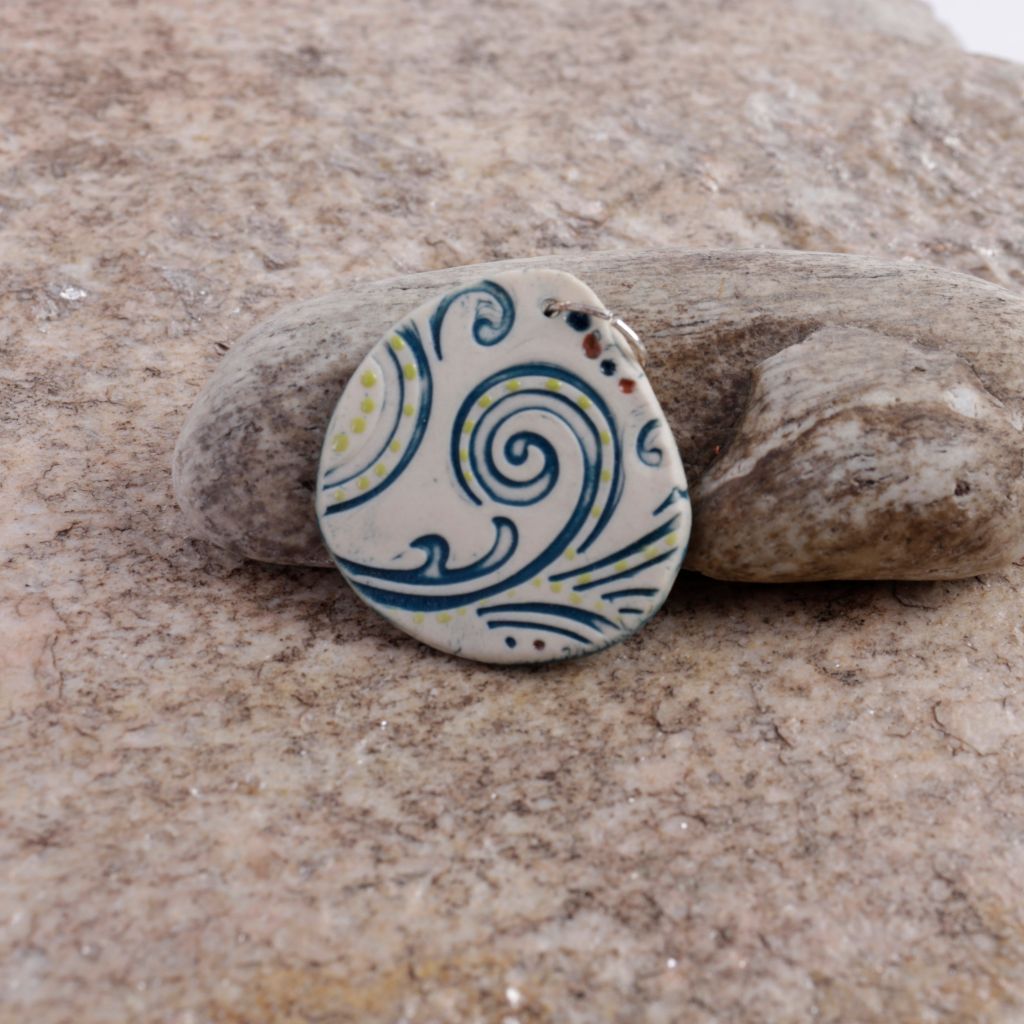 Swirls Porcelain Charm