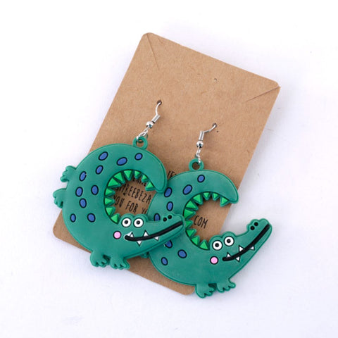Whimsical Alligator Earrings