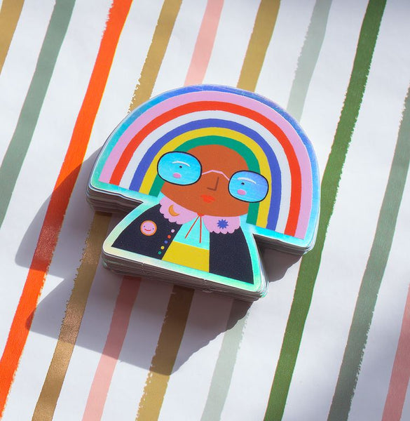 Holographic Rainbow Head Vinyl Sticker