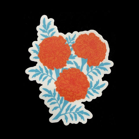 Orange flower sticker