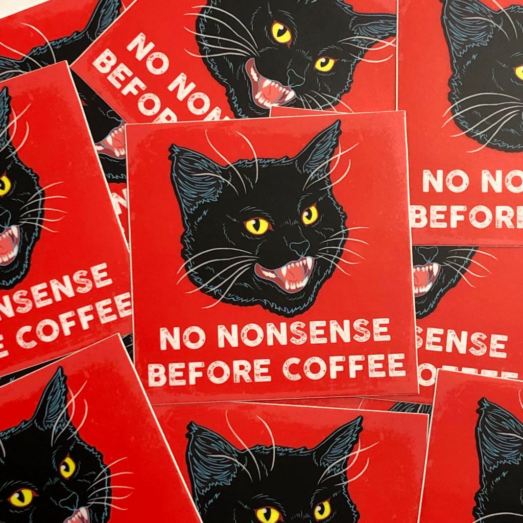 No Nonsense Black Cat Sticker – Gallery Boom