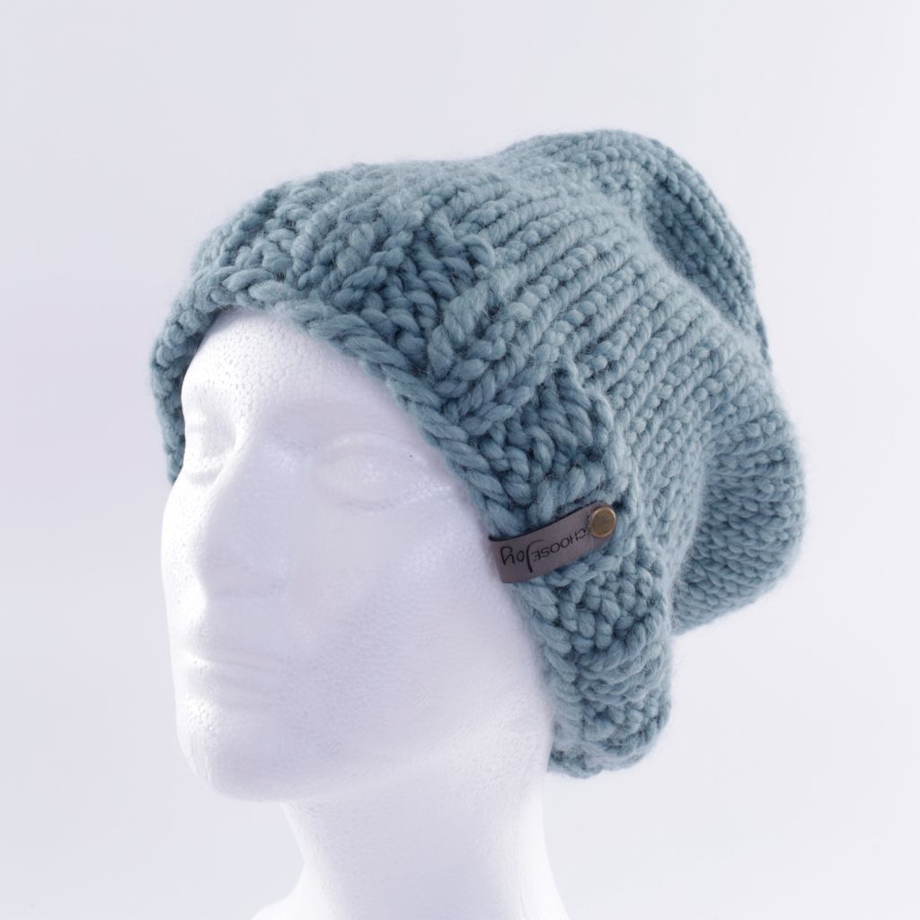 Hand Knit Hat - Aqua