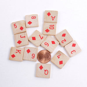 Wood Card Game Tiles Diamonds