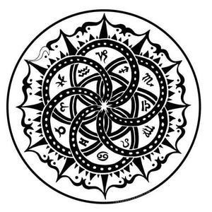 Black & White Tentacles Zodiac Sticker