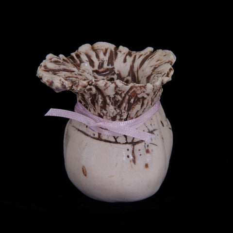 Brown Porcelain Bag - Hand Formed