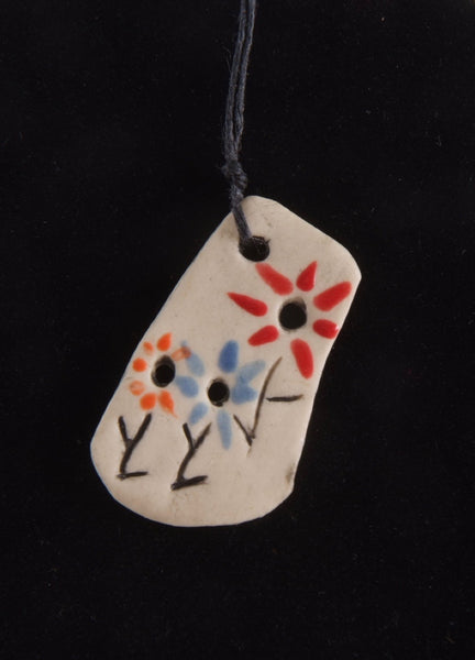 Flower Ceramic Pendant Necklace