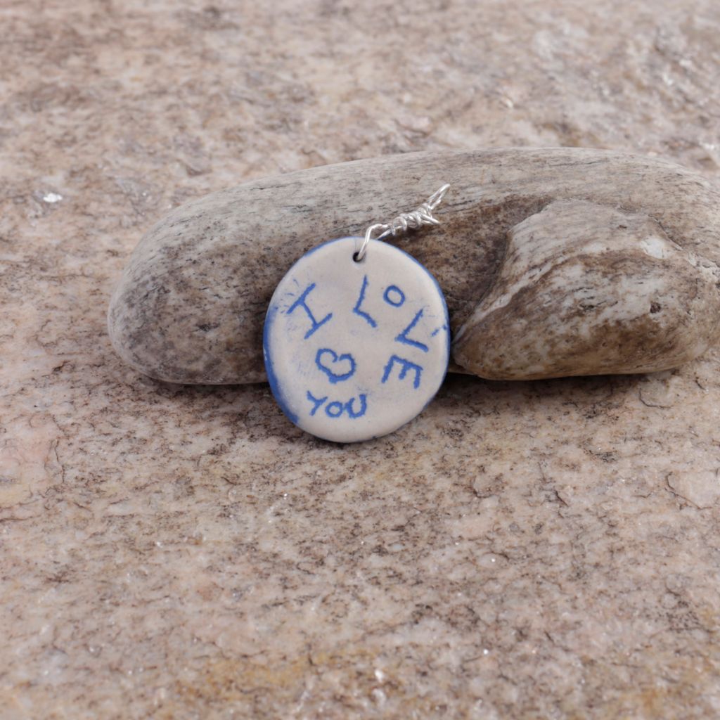 Blue Swirl Porcelain Charm