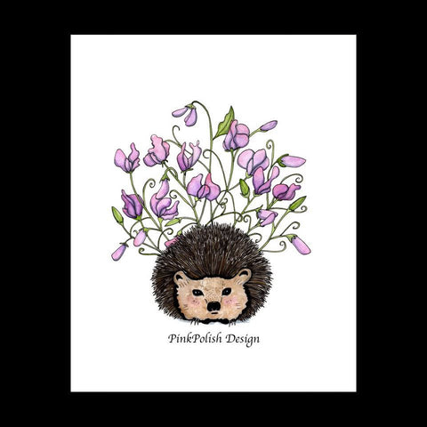 Sweet Pea - 8" x 10" Art Print of Adorable Hedgehog