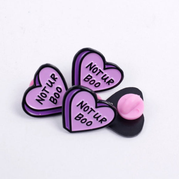 Not Ur Boo Purple, Pink & Black Heart Pin