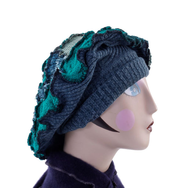 Twisted Witch Hat - Green Blue & Grey