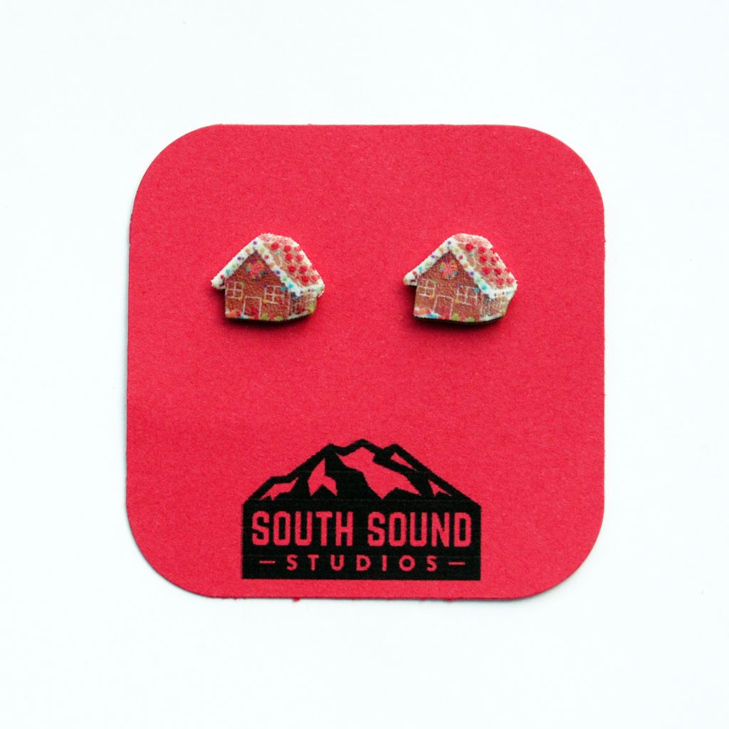 Gingerbread House Stud Earrings