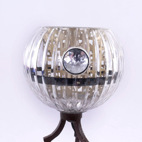 PICK UP OR LOCAL DELIVERY ONLY - Cast Metal and Glass Death Star Lamp