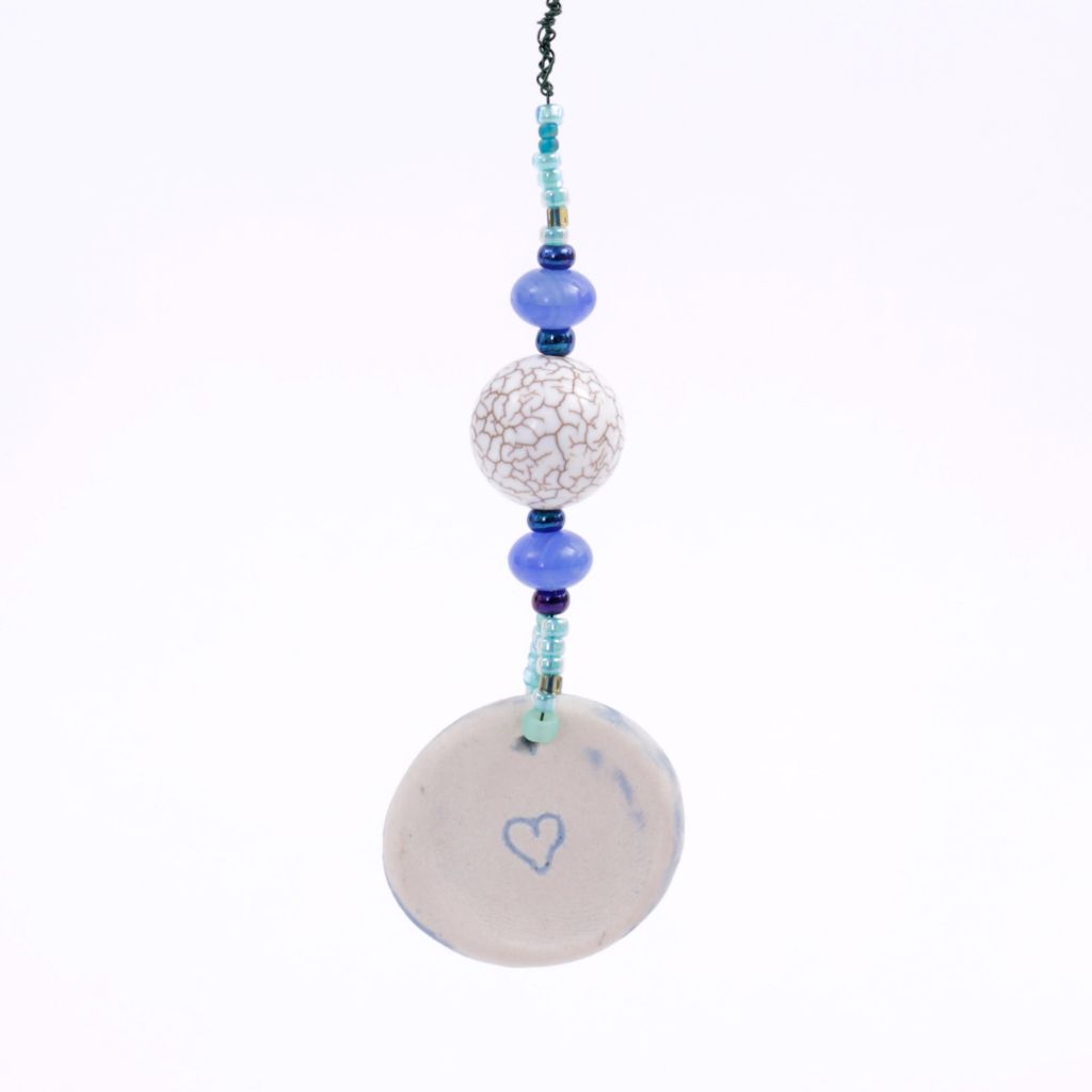 Blue Swirl Porcelain Goddess Bauble Hanging