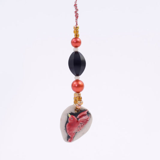 Porcelain Redbird Goddess Bauble Hanging