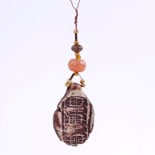 Beaded Brown Porcelain Charm Goddess Bauble Hanging