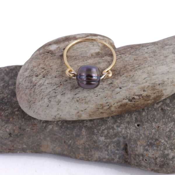 Wire Wrapped Natural Stone Ring