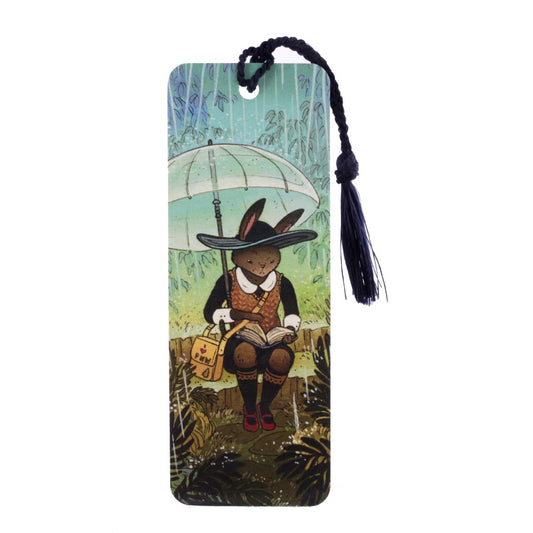 Rainy Day Rabbit Bookmark