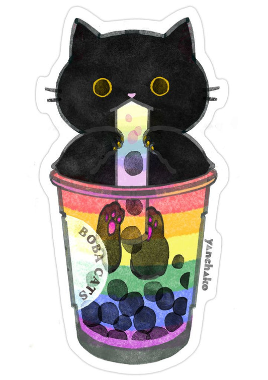 Boba Cat Pride Sticker