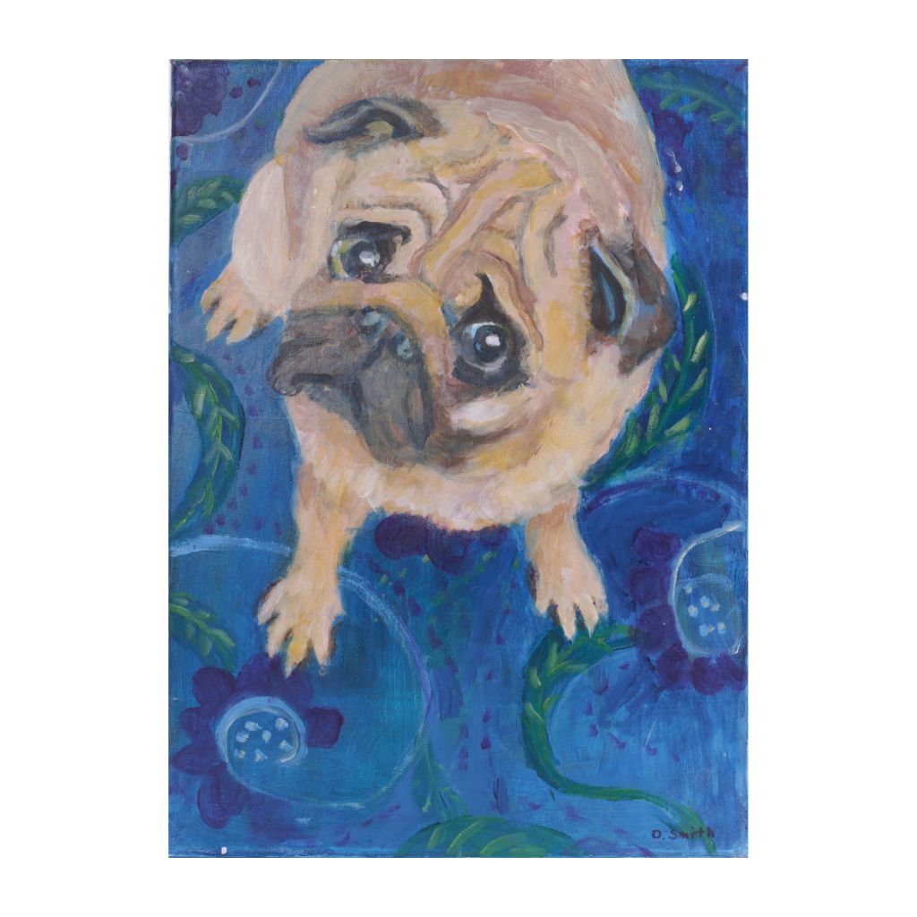 Pug on a Rug Painting