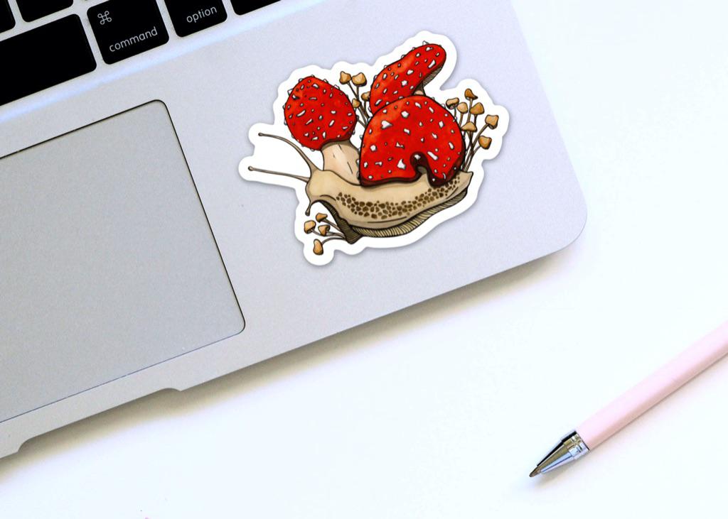 Amanita Snail, 3" Sticker