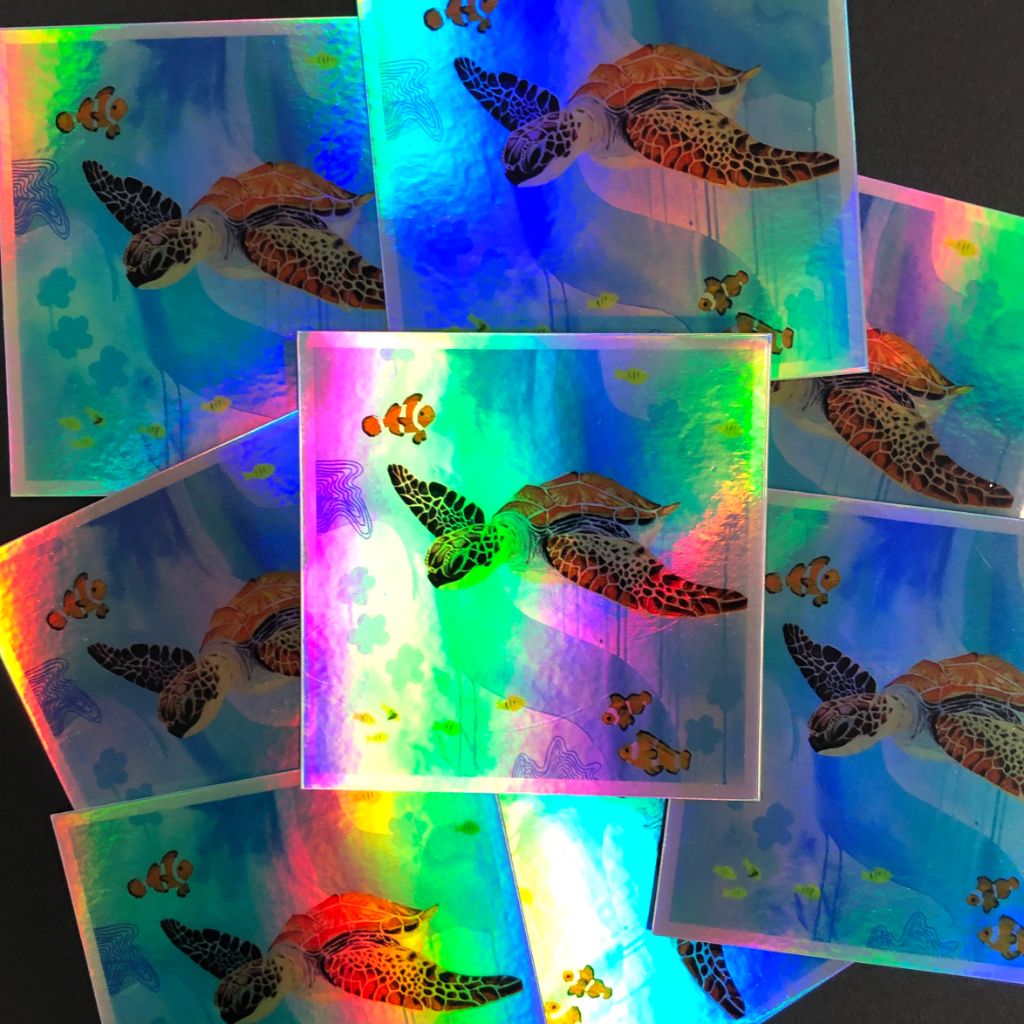 Holographic Sea Turtle Sticker