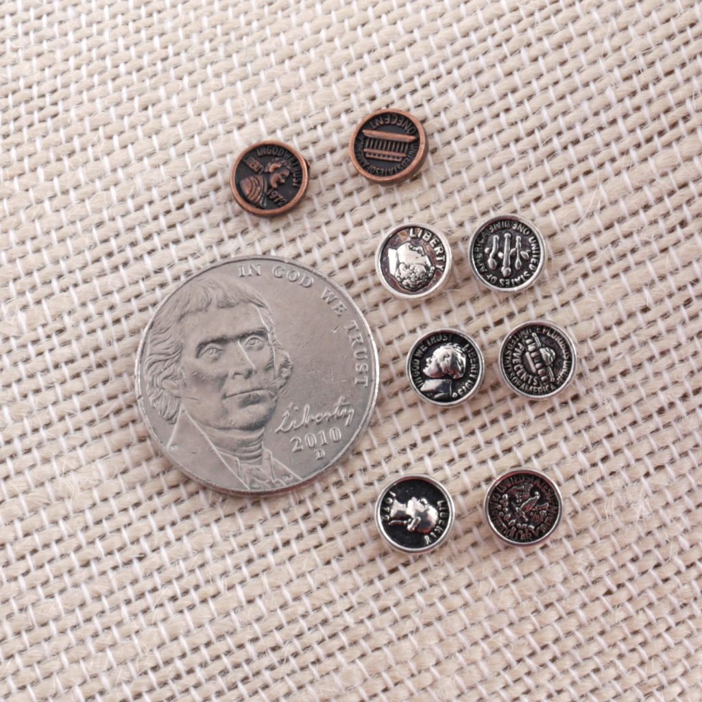 Mini Coin Stud Dimes - Pennies