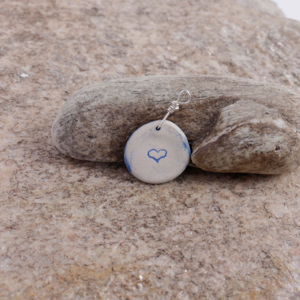 Blue Swirl Porcelain Charm