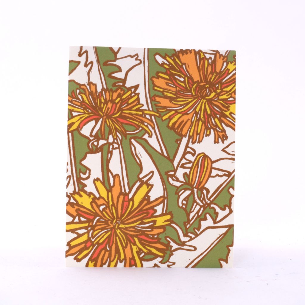 Yellow Dandelion Botanical Card