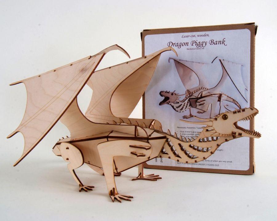 Wooden DIY Dragon Piggy Bank kit