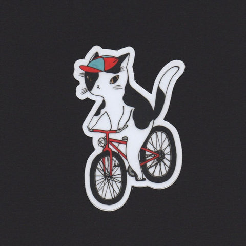 Kitty Cyclist Sticker