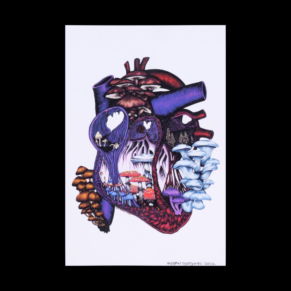 Mushroom Heart Print - Color 6 x 9