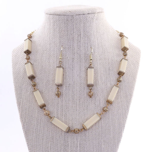 Beaded Necklace and Earring Set