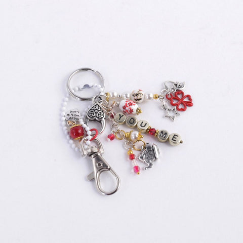 Beaded Keychain with Charms