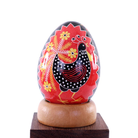 Pysanky Spirit Egg - Red with Chicken