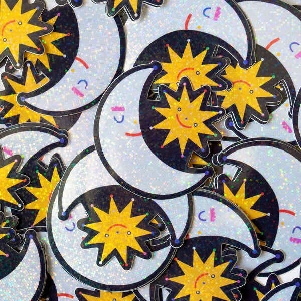 Moon & Star Shimmer Vinyl Sticker