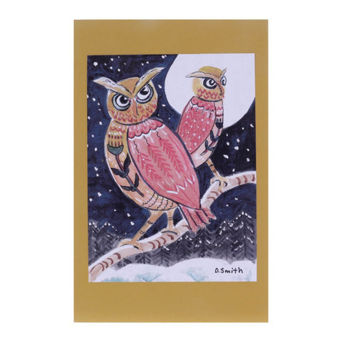 Owls in the Moonlight - Collage Card