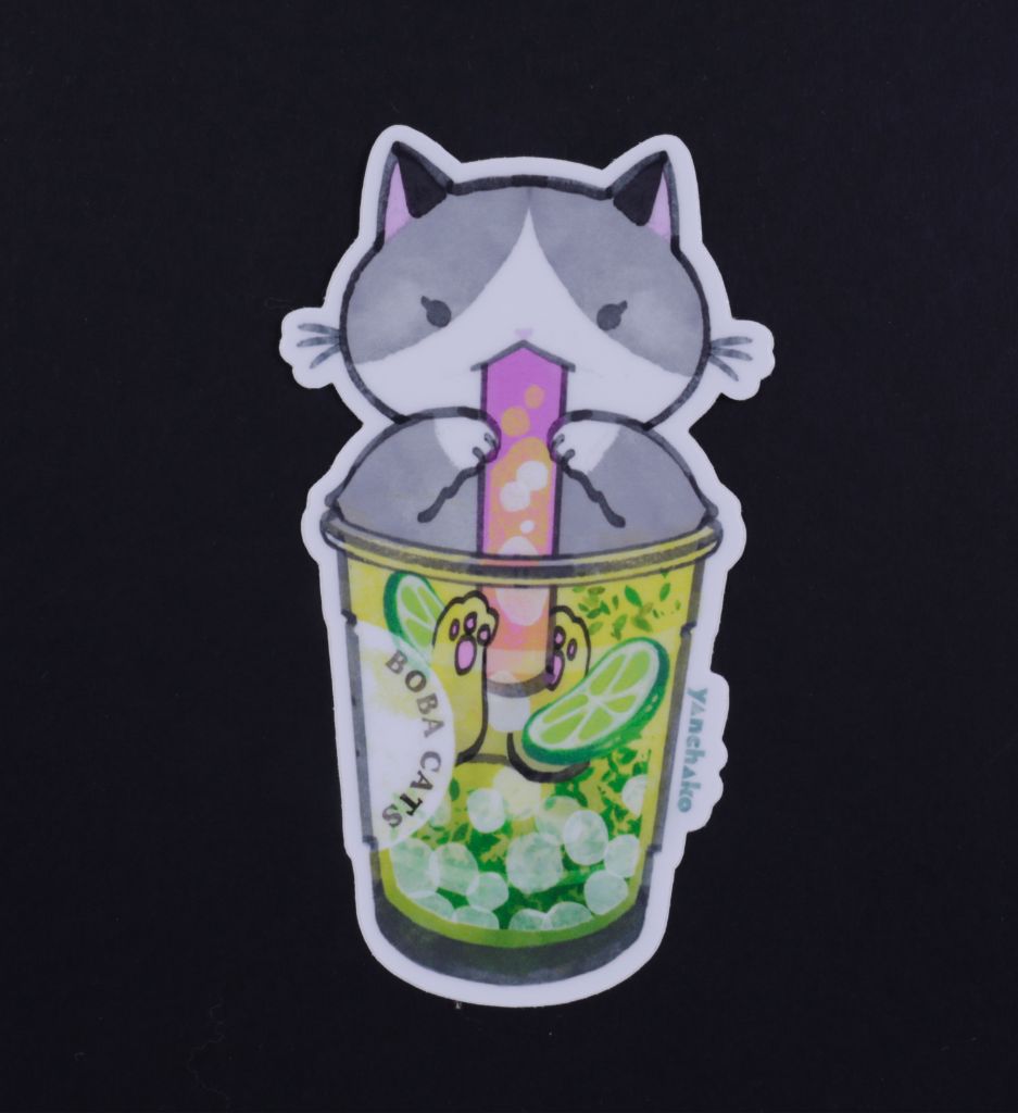 Dancing Mojito Boba Cat Sticker