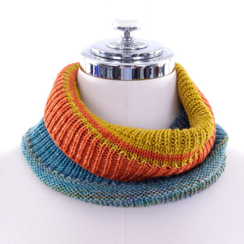 Hand Knit Merino Wool Cowl - Multi-color