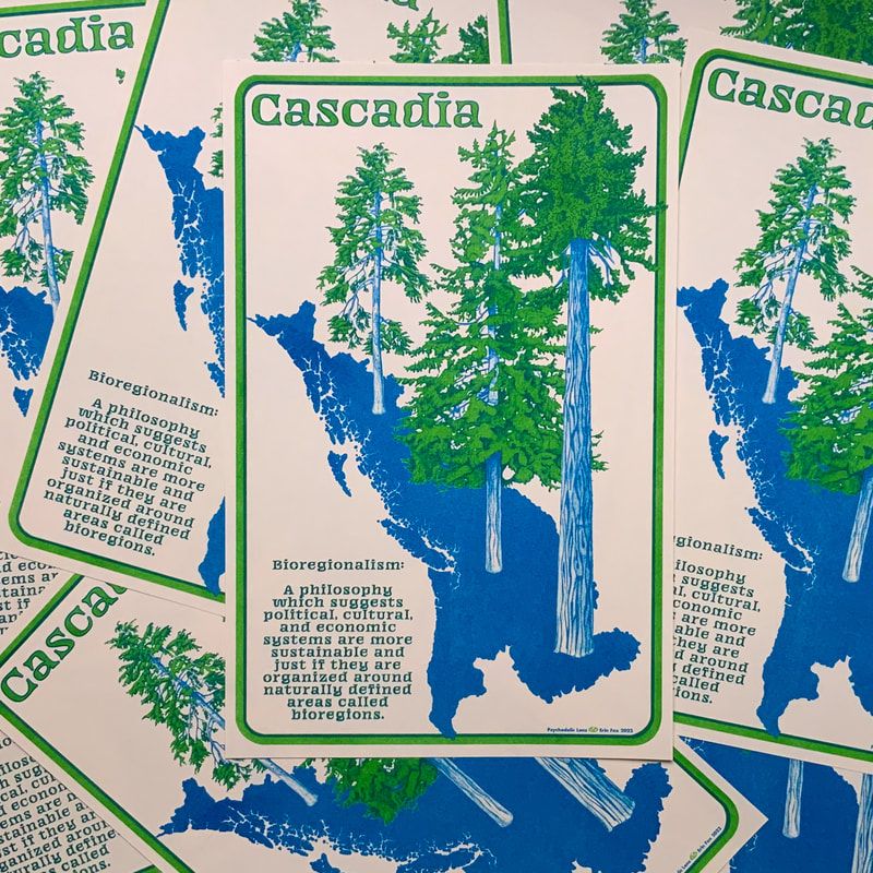 Cascadia Riso Print