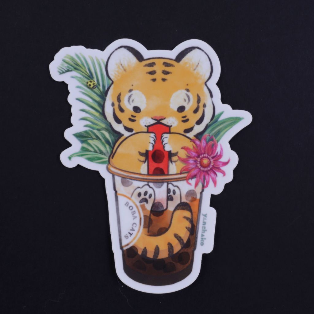 Thaiger Tea Boba Cats Sticker