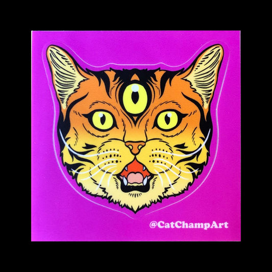 Triclops Kitty Kiss-Cut Vinyl Sticker